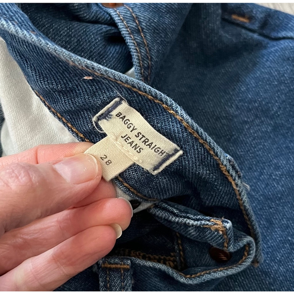 Madewell baggy straight raw hem ankle jeans size 28 - Picture 10 of 11